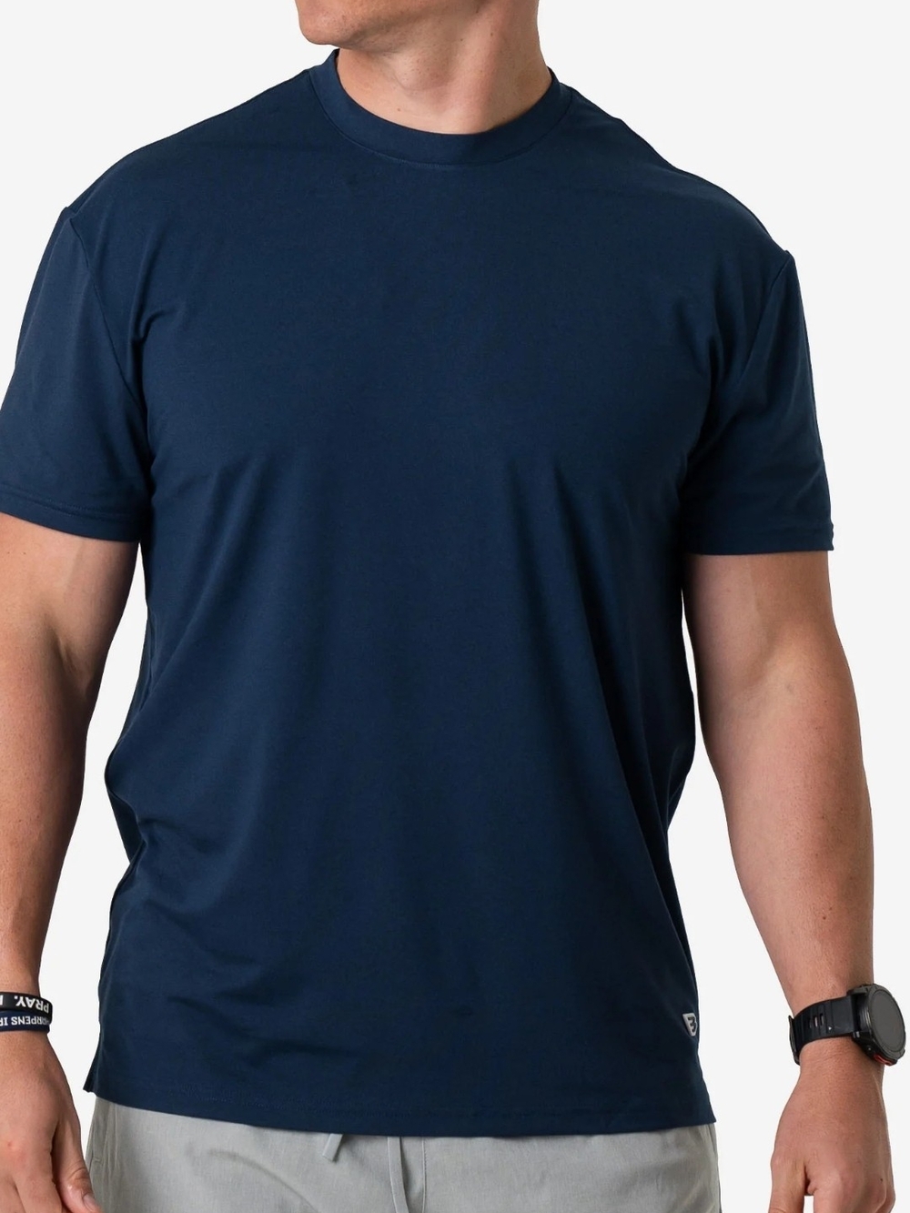 BURLEBO XXL Men's Dark Navy Short Sleeve Performance Tee